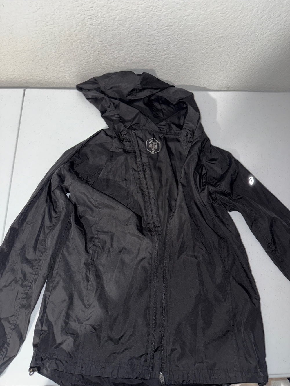 Asics Black Hooded Lightweight Jacket